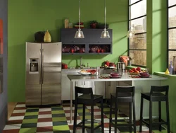 Color of the floor and walls in the kitchen photo