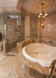 Design of a large bathroom in the house photo