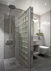 Modern bathroom design photo without bathtub