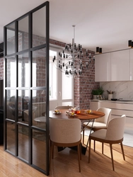 Partitions in the kitchen for zoning photos with your own