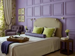 What colors goes with lilac in a bedroom interior?