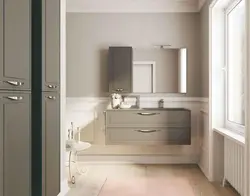 Шкаф пенал в ванной в интерьере