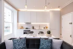 Kitchen design 17 m with sofa photo