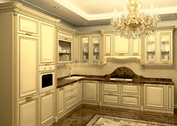 Kitchens with gold facades photo