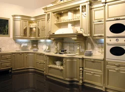 Kitchens with gold facades photo