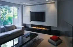 Photo of biofireplaces in the living room interior