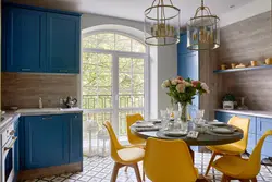 Сочетание цветов с синим в интерьере кухни фото