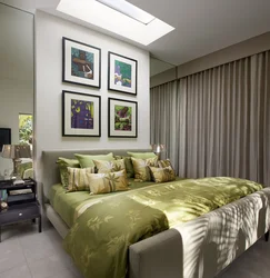 Bedroom design in olive color