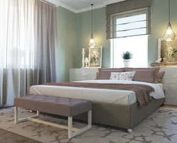Дизайн спальни в оливковом цвете