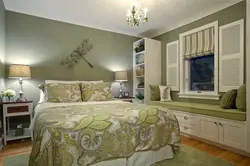 Bedroom design in olive color