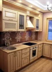 Beige kitchen facades photo