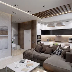 Interior design of kitchen living room in modern