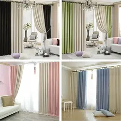 Combined curtains for the living room in a modern style photo