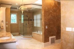 Photo Of Finishing A Bathroom With Decorative Plaster