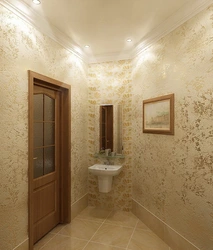 Photo of finishing a bathroom with decorative plaster