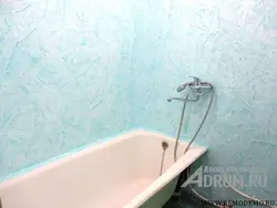 Photo of finishing a bathroom with decorative plaster