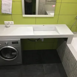 Bathroom Countertop With Washing Machine Photo