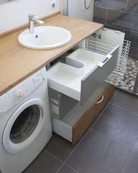 Bathroom Countertop With Washing Machine Photo