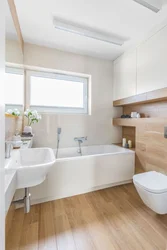 Bathtub wood floor photo