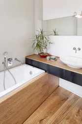 Bathtub wood floor photo