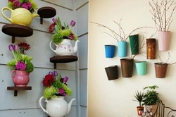 Flowers in pots in the kitchen photo
