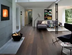 Black Floor In The Living Room Interior