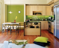 Olive Color Combination In The Kitchen Interior Photo