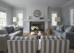 Combination With Gray In The Living Room Interior