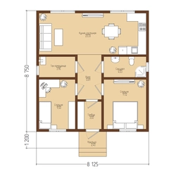 Project Of One-Story Houses With 2 Bedrooms Photo