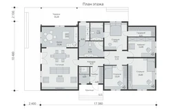 Project of one-story houses with 2 bedrooms photo