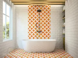 Bathtub with different tiles photo