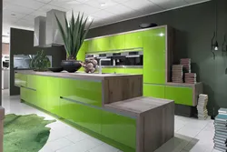 Серо зеленая кухня фото