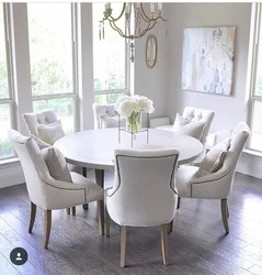 Interior Kitchen Living Room With Round Table
