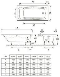 What are the bath sizes? Photos