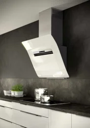 Kitchen Design With An Inclined Hood In The Interior