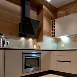 Kitchen Design With An Inclined Hood In The Interior