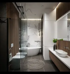 Modern Bathroom Design With Shower And Toilet Photo