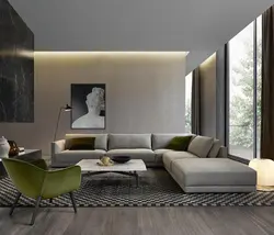 Stylish sofas in the living room interior