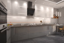 Gray kitchen interior in modern style