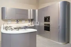 Gray kitchen interior in modern style