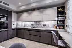 Gray Kitchen Interior In Modern Style