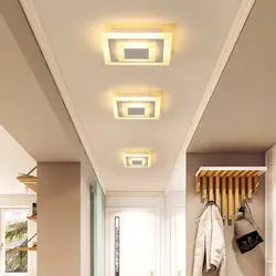 Design of suspended ceilings with lighting in the hallway