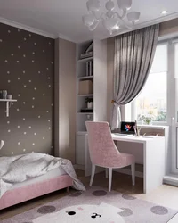 Modern teenage bedroom design in light colors