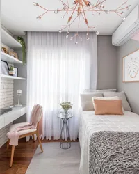 Modern teenage bedroom design in light colors