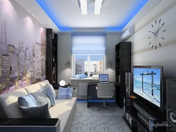 Modern teenage bedroom design in light colors
