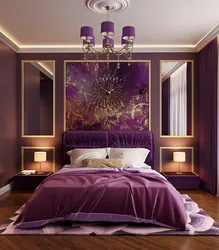 Bedroom design in purple tone photo