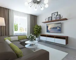 Rectangular living room wall design