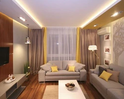 Rectangular living room wall design