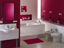 Дызайн ванны бардовы колер