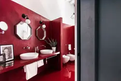 Дизайн ванны бордовый цвет